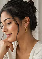 Gold-Tone Hoop Earring Set with Pearl and Textured Designs