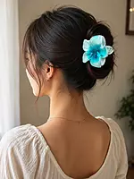 Glossy Resin Flower Hair Clip Set