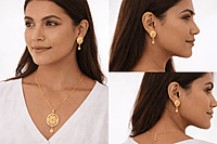 Round Filigree Pendant and Earring Set