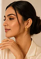 Gold-Tone Hoop Earring Set with Pearl and Textured Designs