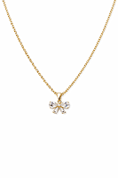 Gold Plated Bow Pendant Necklace with Crystal Accents
