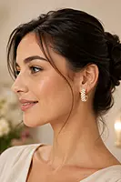 Gold-Tone Hoop Earring Set with Pearl and Textured Designs