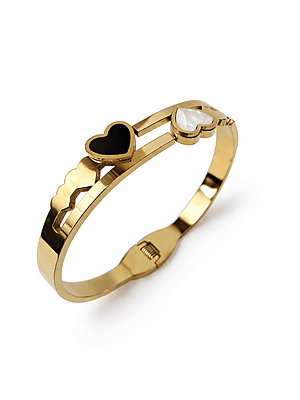 Gold Plated Dual Heart Openable Bracelet | Anti Tarnish Bracelet