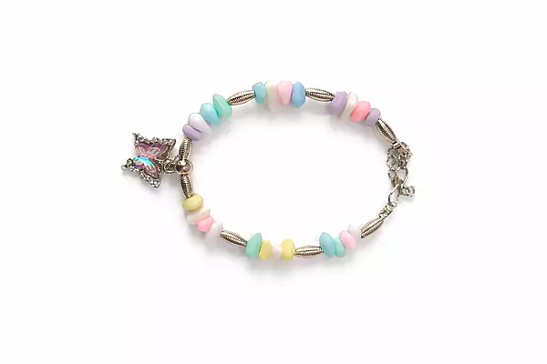 Pastel Beaded Butterfly Charm Bracelet for Women | Korean Bracelet