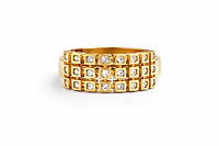 Triple Row Crystal Band Ring