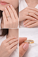 Gold Pavé Crystal Band Ring