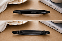 Matte Black Oval Hair Clip with Glossy Accent