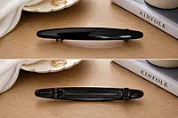 Matte Black Oval Hair Clip with Glossy Accent