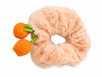 Plush Cherry Charm Hair Scrunchies
