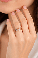 Gold Bow Crystal Adjustable Ring