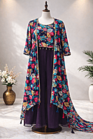 Crop Top, Plazzo with Shrug