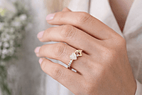 Gold Heart Crystal Accent Ring