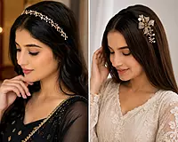 Embellished Black Hairbands Set - Pearl and Crystal Decorative Headbands