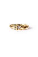 Gold Halo Crystal Band Ring