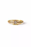 Gold Halo Crystal Band Ring