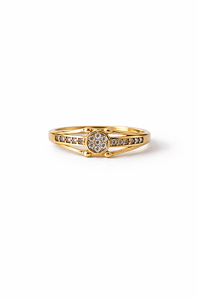Gold Halo Crystal Band Ring