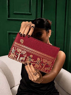 Swarnachari Silk Party Clutch Purse for Women Swarnachari Silk Party Clutch Purse for Women