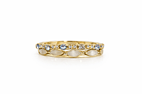 Gold Opal and Crystal Eternity Ring