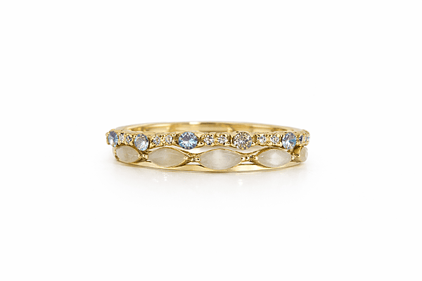 Gold Opal and Crystal Eternity Ring