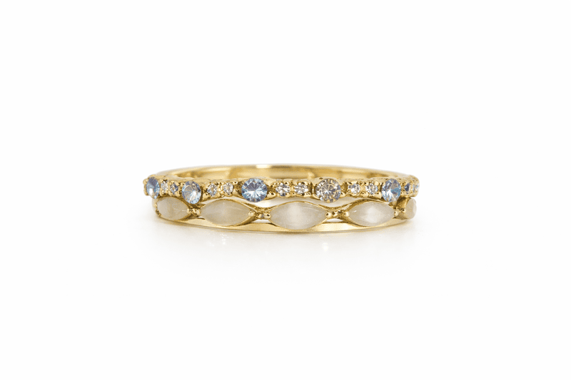 Gold Opal and Crystal Eternity Ring