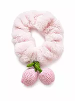 Plush Cherry Charm Hair Scrunchies