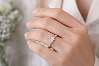 Gold Opal Butterfly Crystal Ring