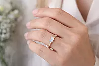 Gold Opal Butterfly Crystal Ring