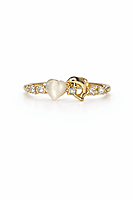 Gold Heart Crystal Accent Ring