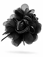 Organza Rose Hair Clutcher with Crystal-Edged Petals