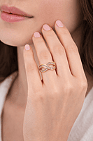 Gold Infinity Twist Crystal Ring