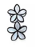 Resin Flower Hair Clip Set with Black Outline