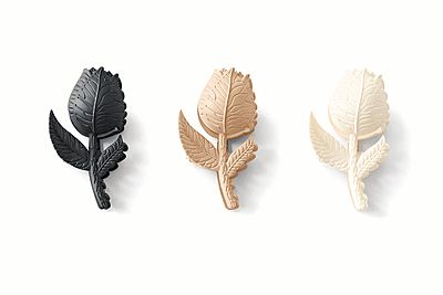 Rose Flower Hair Claw Clip Set – Black, Nude & Cream