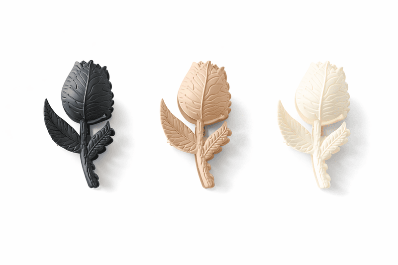 Rose Flower Hair Claw Clip Set – Black, Nude & Cream