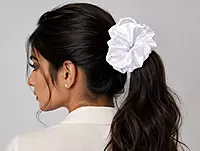 Satin Scrunchie Set with Crystal Accents