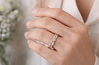 Gold Opal and Crystal Eternity Ring