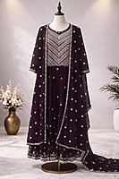 Crop Top, Plazzo with Shrug