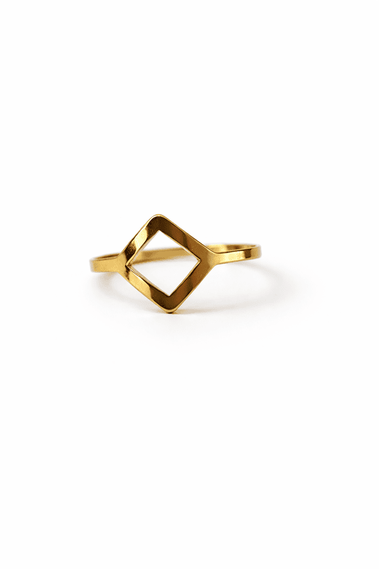 Geometric Shaped Golden Ring