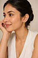 Gold-Tone Hoop Earring Set with Pearl and Textured Designs