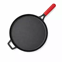 Granny Kitchen Cast Iron Tawa | Pre-Seasoned Heavy Duty Tawa with Silicone Handles