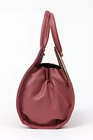 Elegant Mauve Leather Handbag with Gold Accents