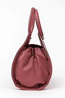 Elegant Mauve Leather Handbag with Gold Accents