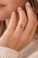 Geometric Shaped Golden Ring