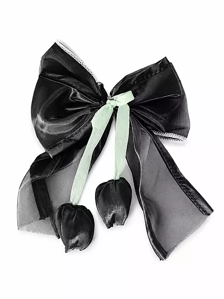Organza Bow Hairpin with Tulip Charms