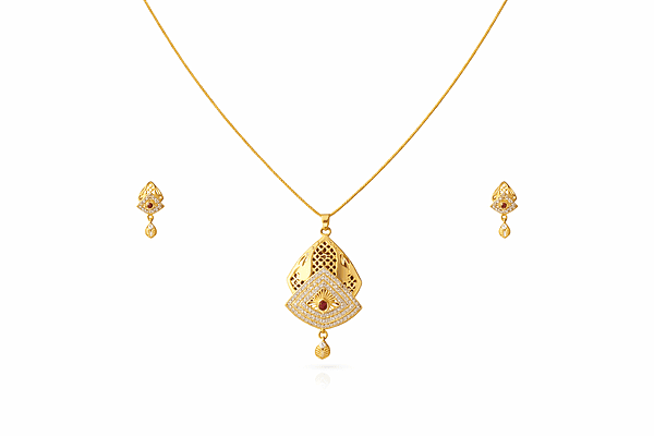 Layered Filigree Pendant and Earring Set