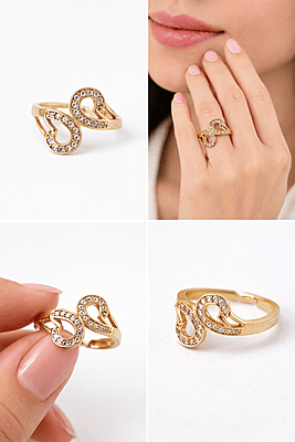 Gold Infinity Crystal Ring