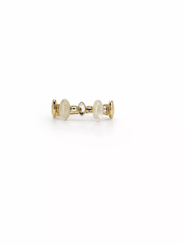 Gold Opal Bead Crystal Ring