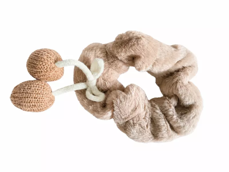 Plush Cherry Charm Hair Scrunchies