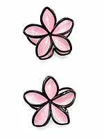 Resin Flower Hair Clip Set with Black Outline