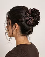 Satin Scrunchie Set with Crystal Accents