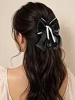 Organza Bow Hairpin with Tulip Charms